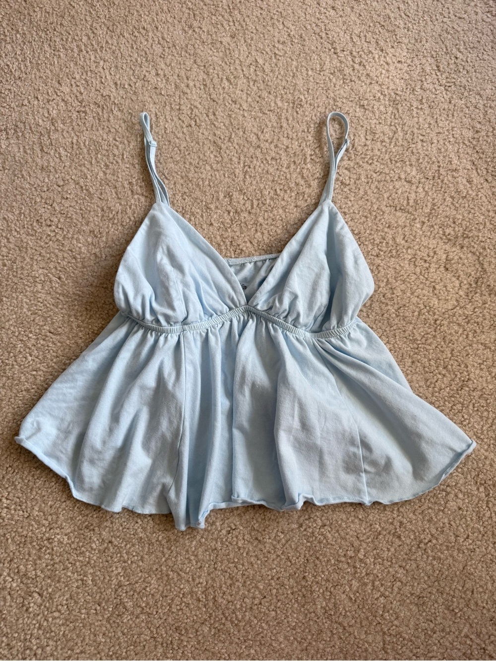 wild fable Light Blue Babydoll Cami with Adjustable Straps